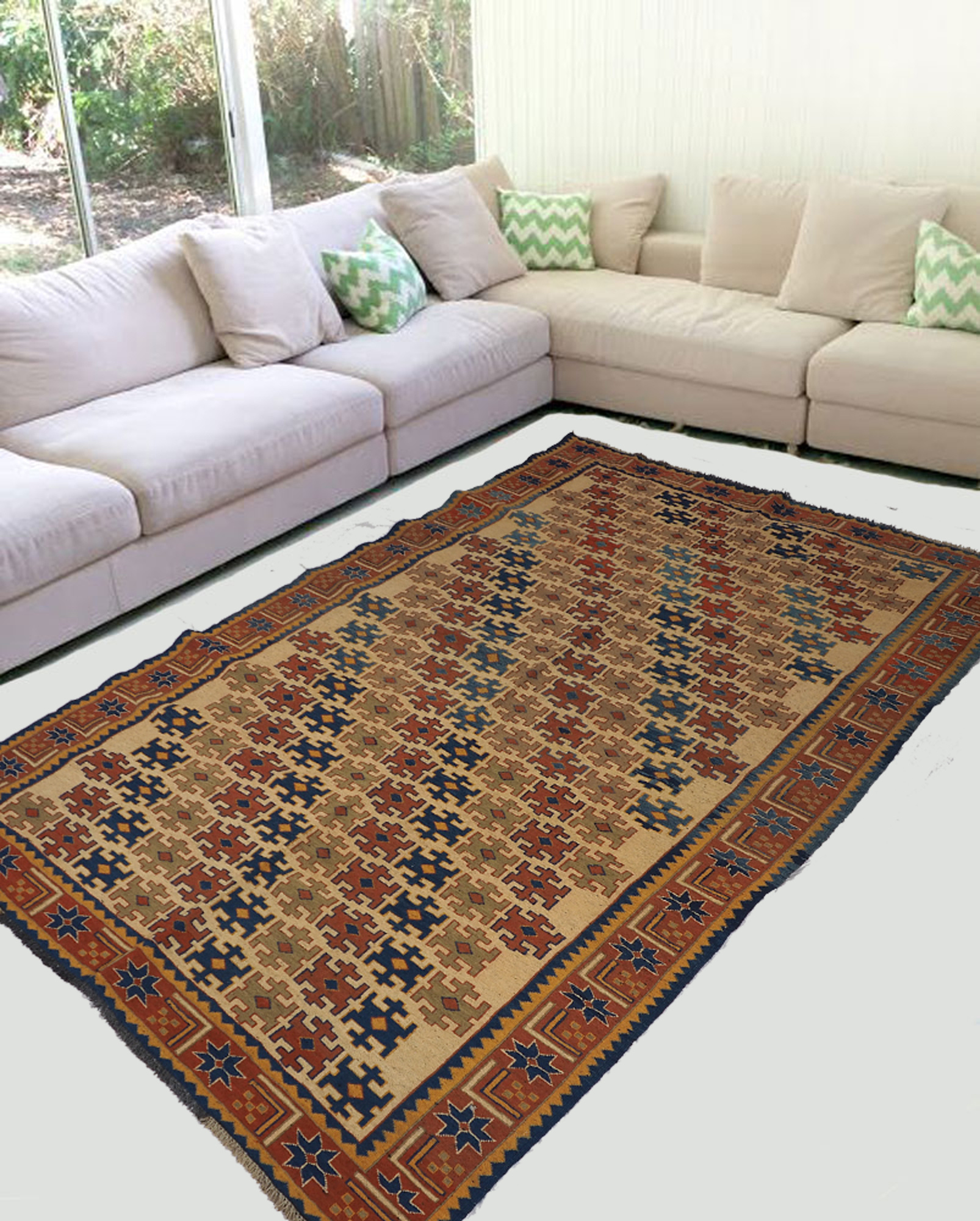 210x147 cm Caucasian Soumak Kilim Rug WL/N