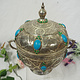 Extravagant oriental nickel silver box jewelry box casket from Afghanistan 20/1