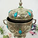 Extravagant oriental nickel silver box jewelry box casket from Afghanistan 20/1