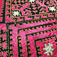 225x225 cm silk embroidered Bed coverlet bedspread sofa cover Swat Valley  pink