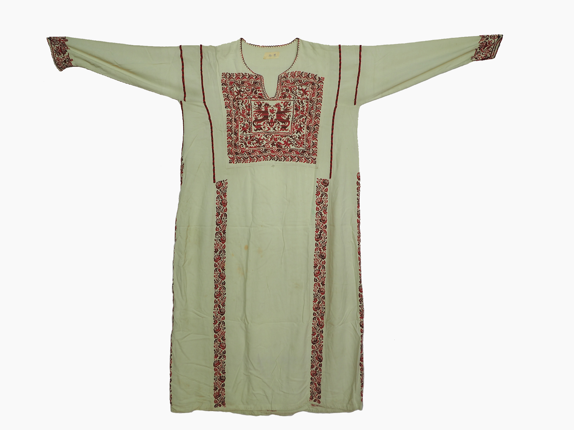 antique hand embroidered bedouin palestinian Ethnic thoub tunic dress No-11