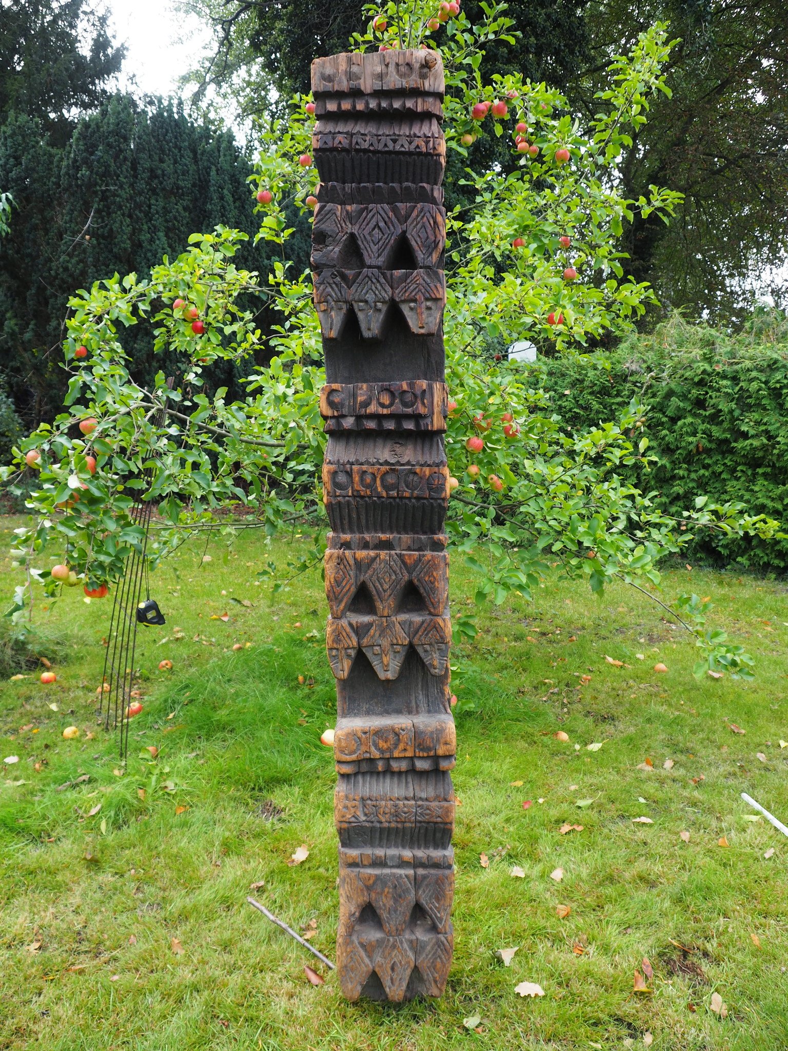 antique  orient solid hand-carved wooden Pillar column from Nuristan Afghanistan kohistan Pakistan  18/19 century No-20/A