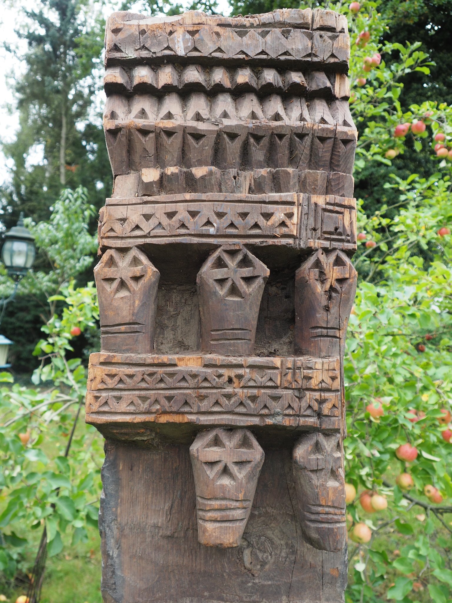 antique  orient solid hand-carved wooden Pillar column from Nuristan Afghanistan kohistan Pakistan  18/19 century No-20/B