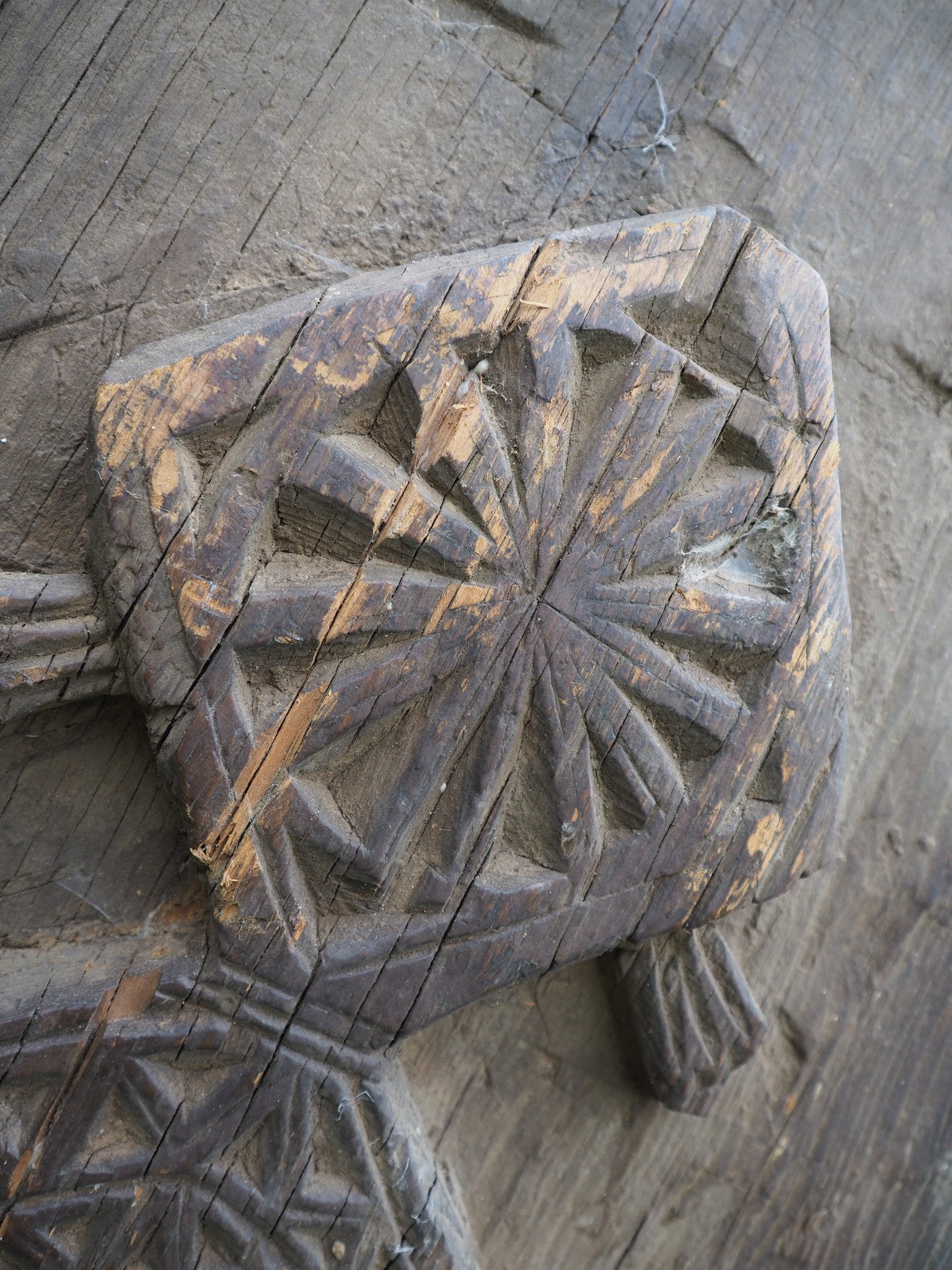 Antique orient vintage carved wooden door panel Door from Nuristan Afghanistan Swat valley Pakistan 20/1