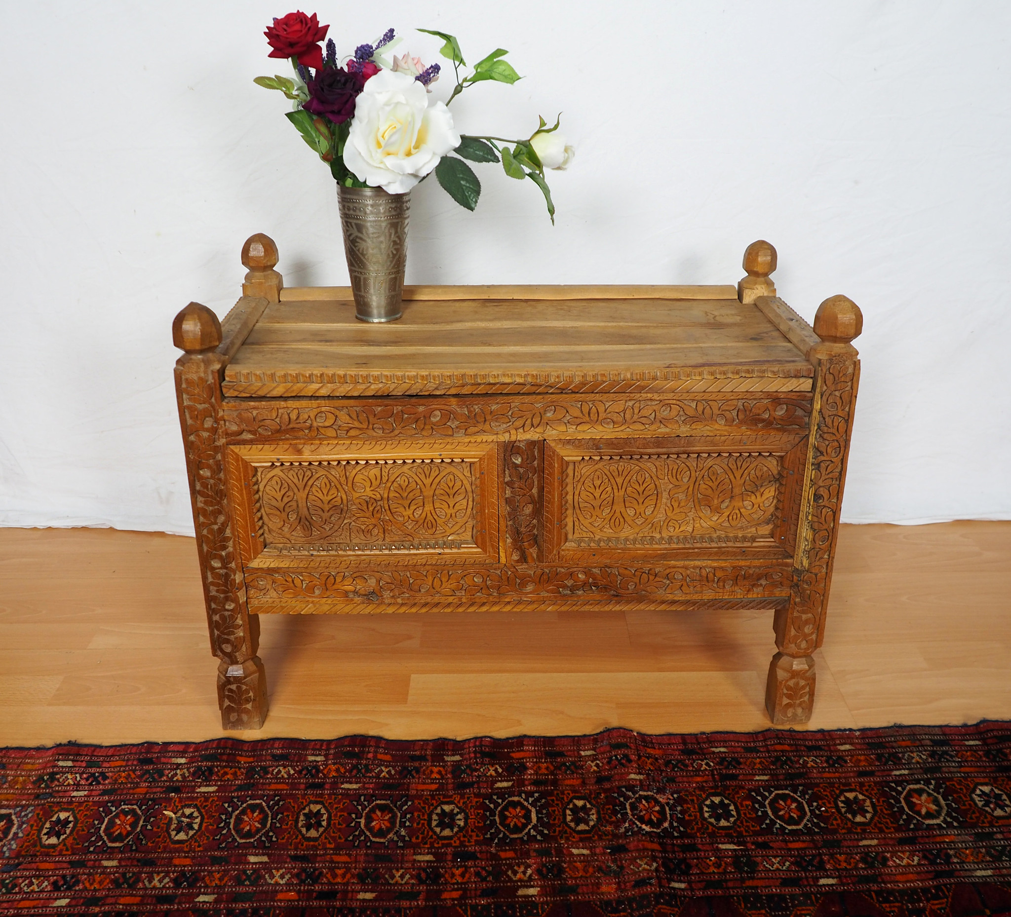 antique orient vintage cedar wood treasure Dowry Chest from Afghanistan Kabul istalif No:A