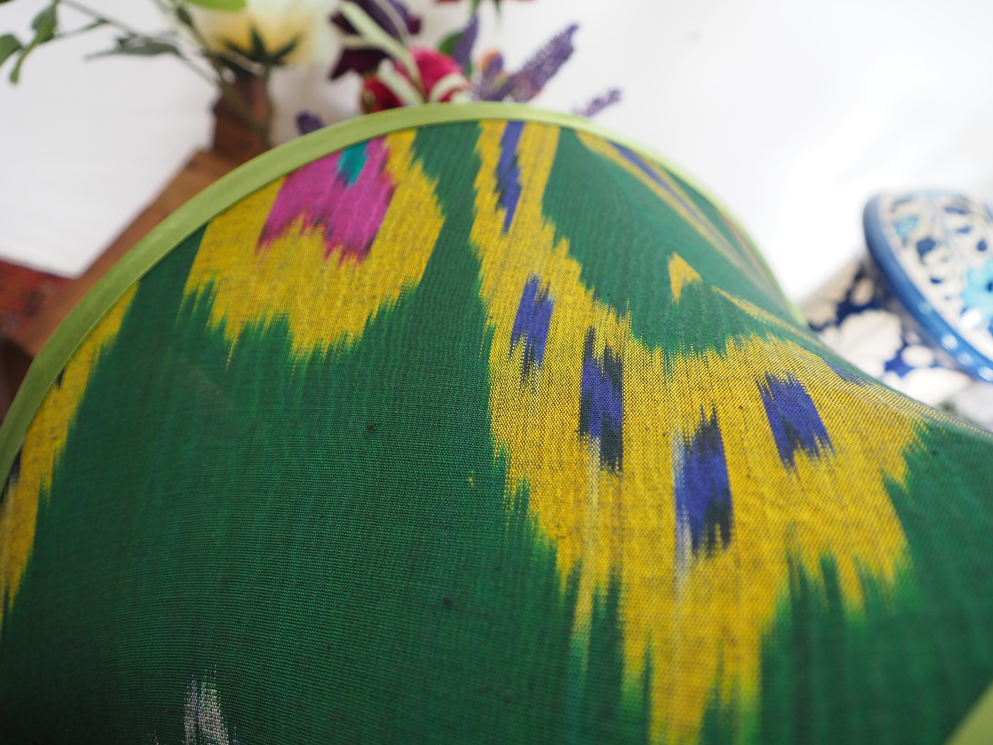 hand made  Unusual Origina Ikat lamp shade from uzbek Ikat No.B