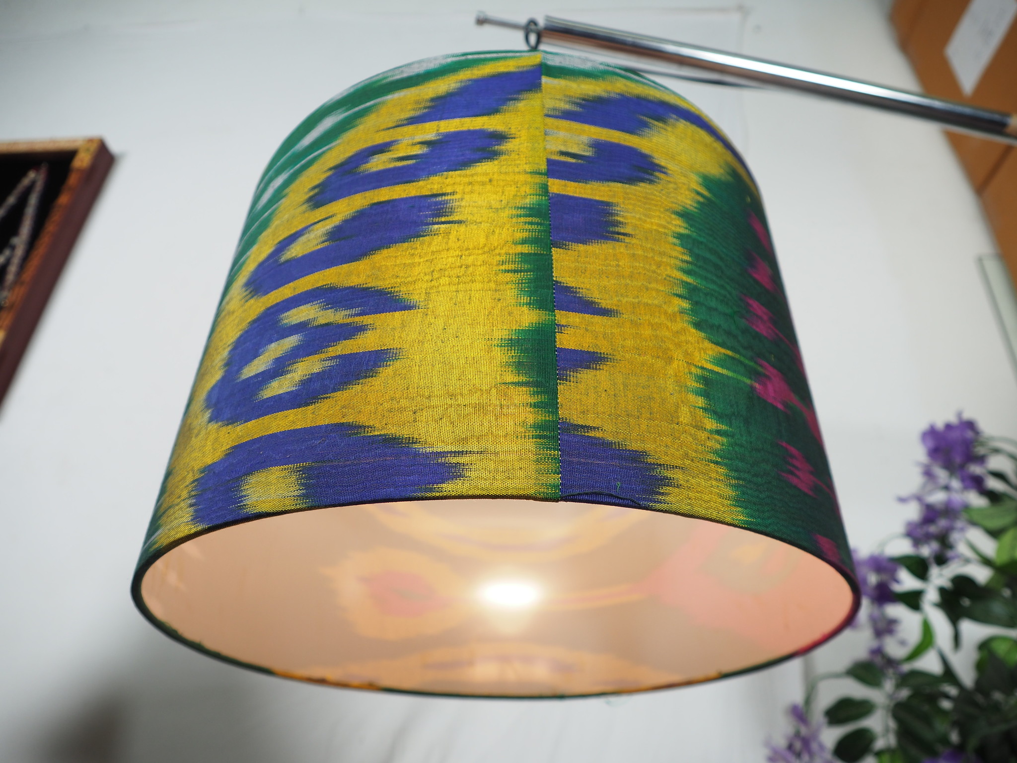 hand made  Unusual Origina Ikat lamp shade from uzbek Ikat No.H