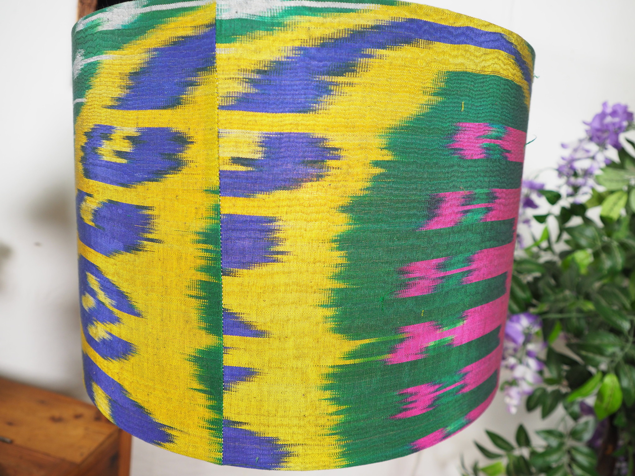 hand made  Unusual Origina Ikat lamp shade from uzbek Ikat No.H