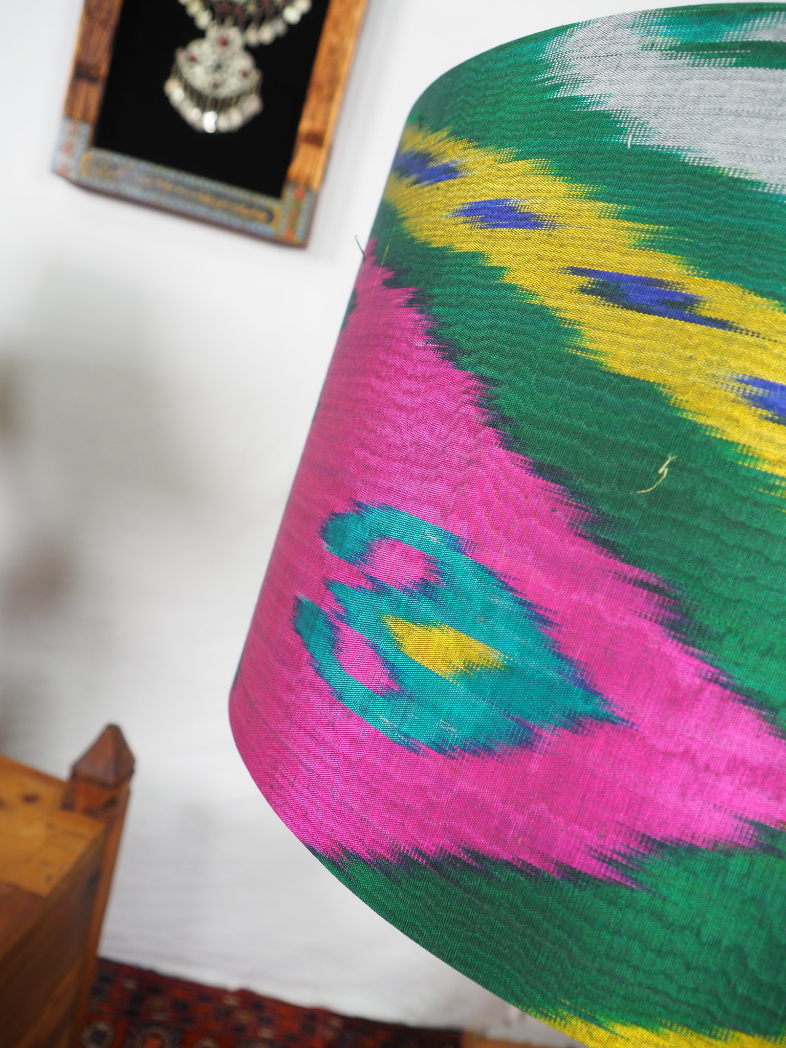 hand made  Unusual Origina Ikat lamp shade from uzbek Ikat No.H