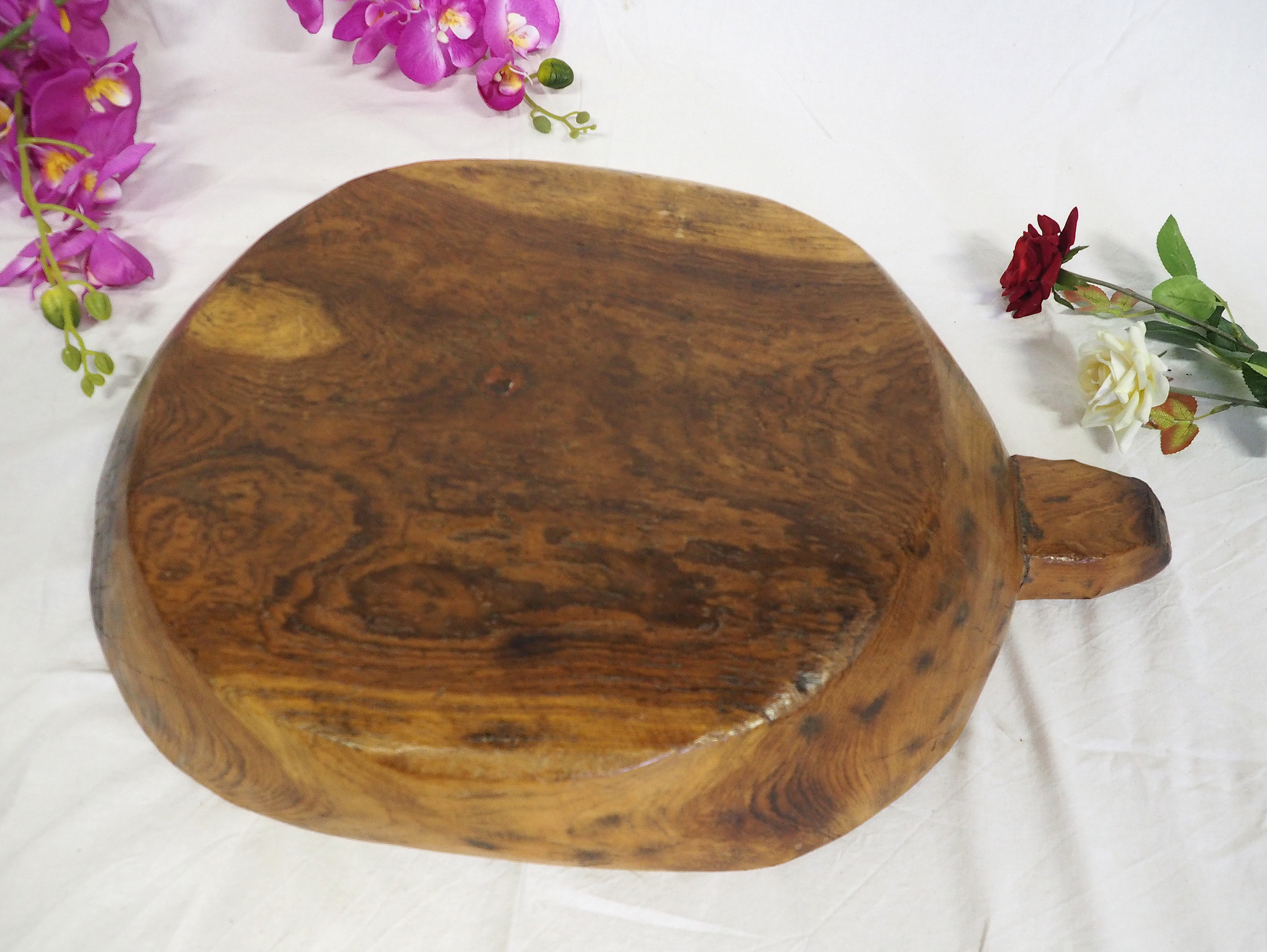 antik orient Holz Tablett teller Antique wooden tray india