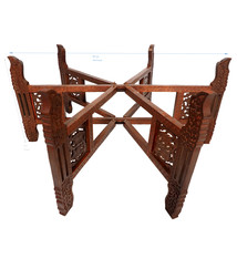 Egyptian Moroccan Vintage India Table stand Folding Table Base Carved Wooden oriental Coffee Tea table Selectable in 6 sizes
