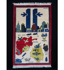 125x80 cm 11 september 2001 Newyork world trade center afghan warrug  WTC Teppich iraq golfkrieg Nr:21A