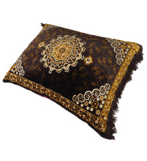 80x58 cm orient samtweiche Afghan Teppich nomaden sitzkissen bodenkissen Turkmen cushion 1001-nacht preis pro Stück (Braun-21)