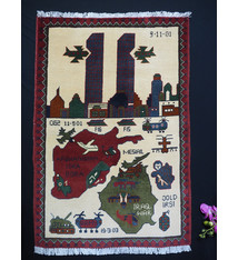 116x80 cm Afghanistan U.S.A 11 september 2001 Newyork world trade center afghan kriegteppich war rug wandteppich orientteppich Nr- WTC 21D