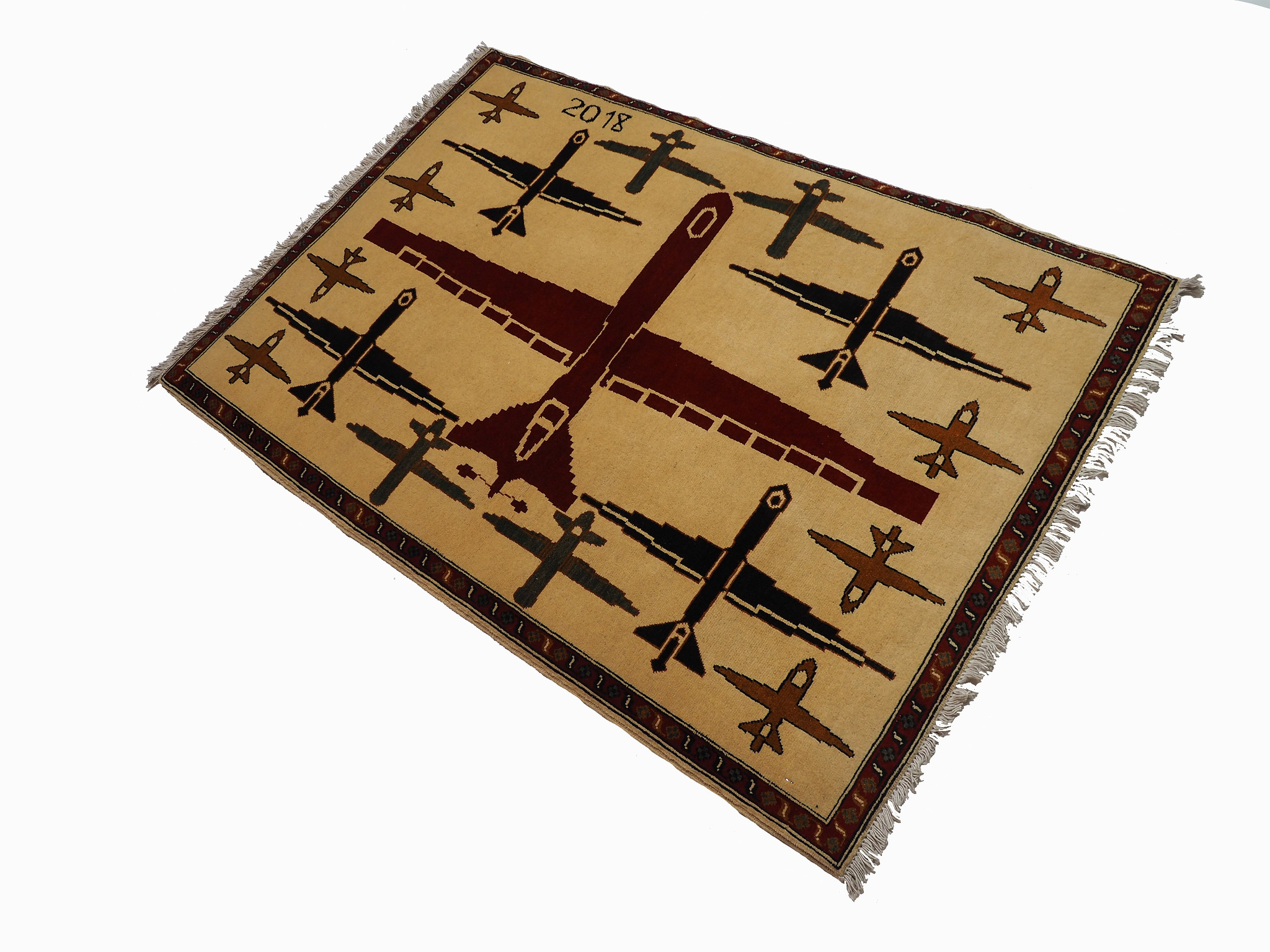 hand-knotted Warrug drone rugs from Afghanistan . No:7569