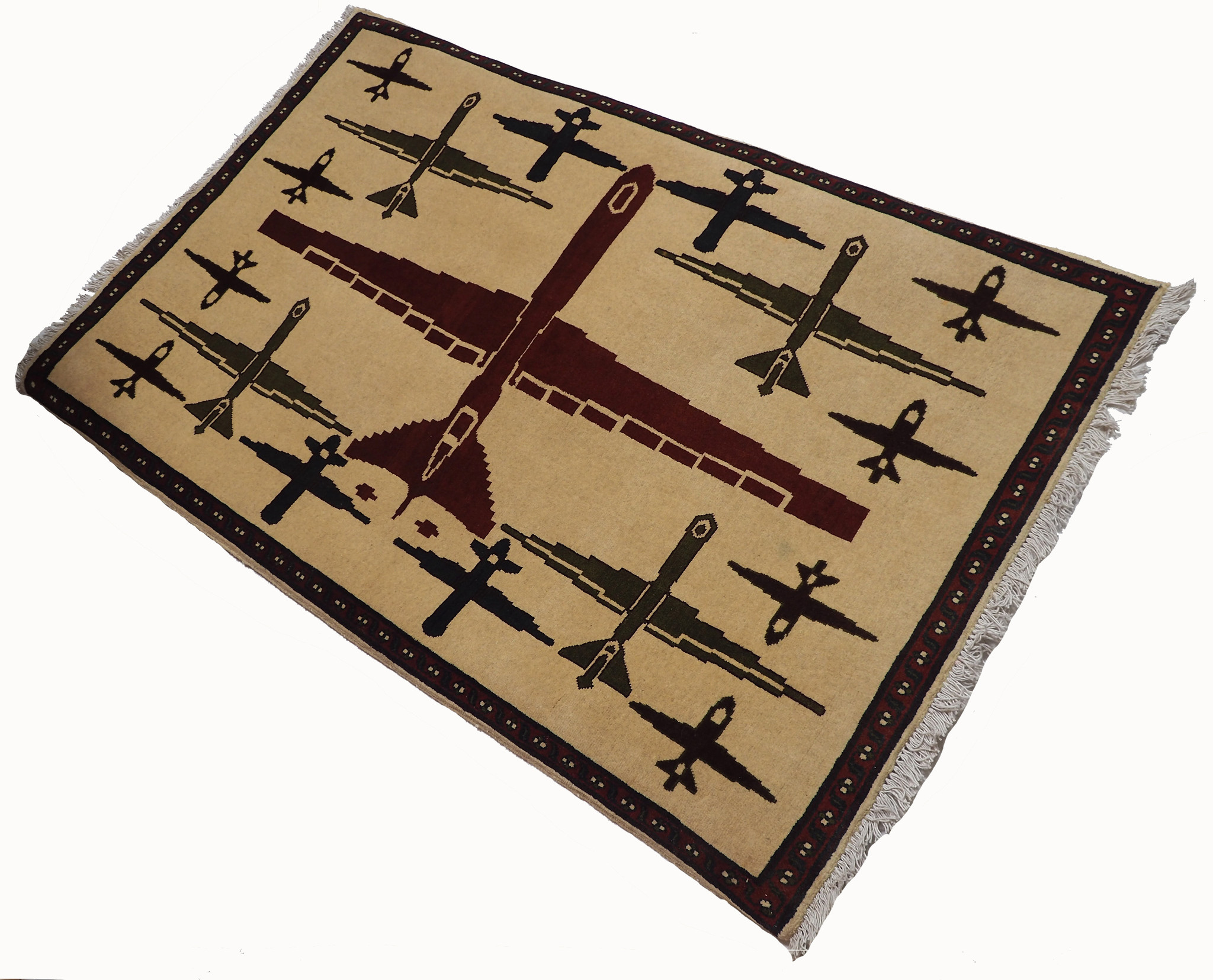 hand-knotted Warrug drone rugs from Afghanistan . No:7570