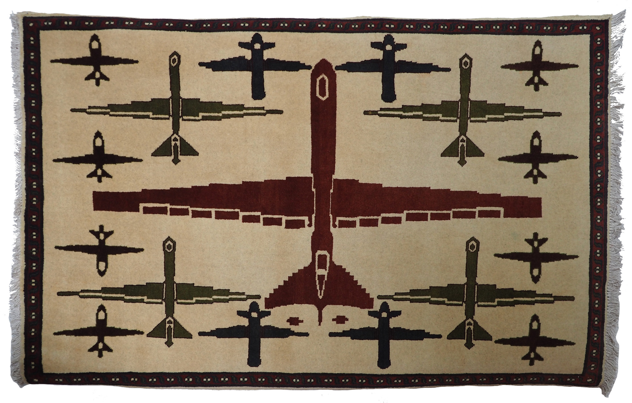 hand-knotted Warrug drone rugs from Afghanistan . No:7570