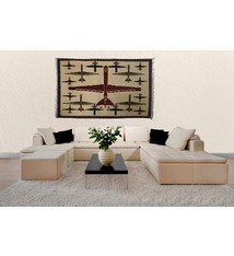 Afghan Kriegteppich Handgeknüpf Teppich Afghanistan panzer kampfjet gewehr USA Army Nato ISAF war rug   drone rugs Warrug drone 7570