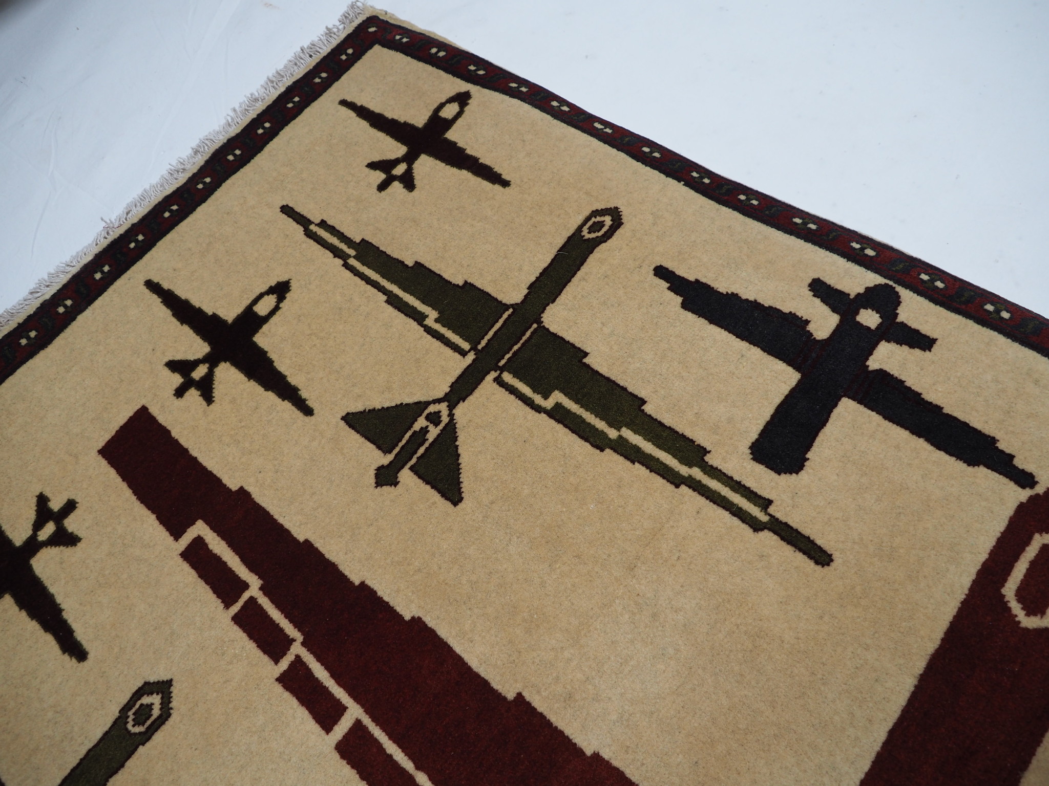 hand-knotted Warrug drone rugs from Afghanistan . No:7570