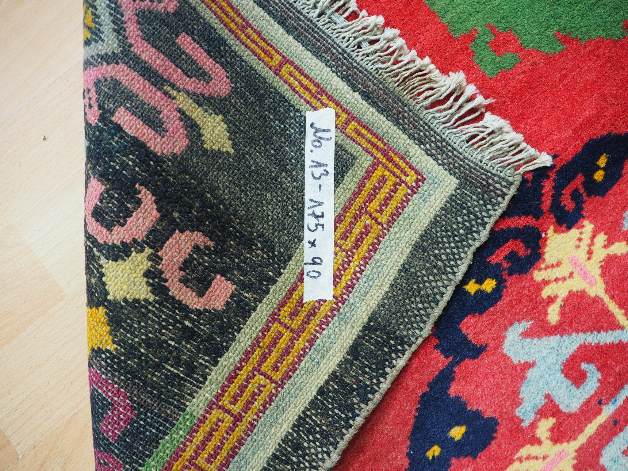 175x90 cm Rare antique oriental hand Knotted Tibetan Khaden sleeping Carpet No:13