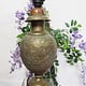 antik ungewöhnlich islamische handgraviert massiv messing Vase als Tischlampe aus Afghanistan ( ohne lampenschirm und Deko artikel Nr:4