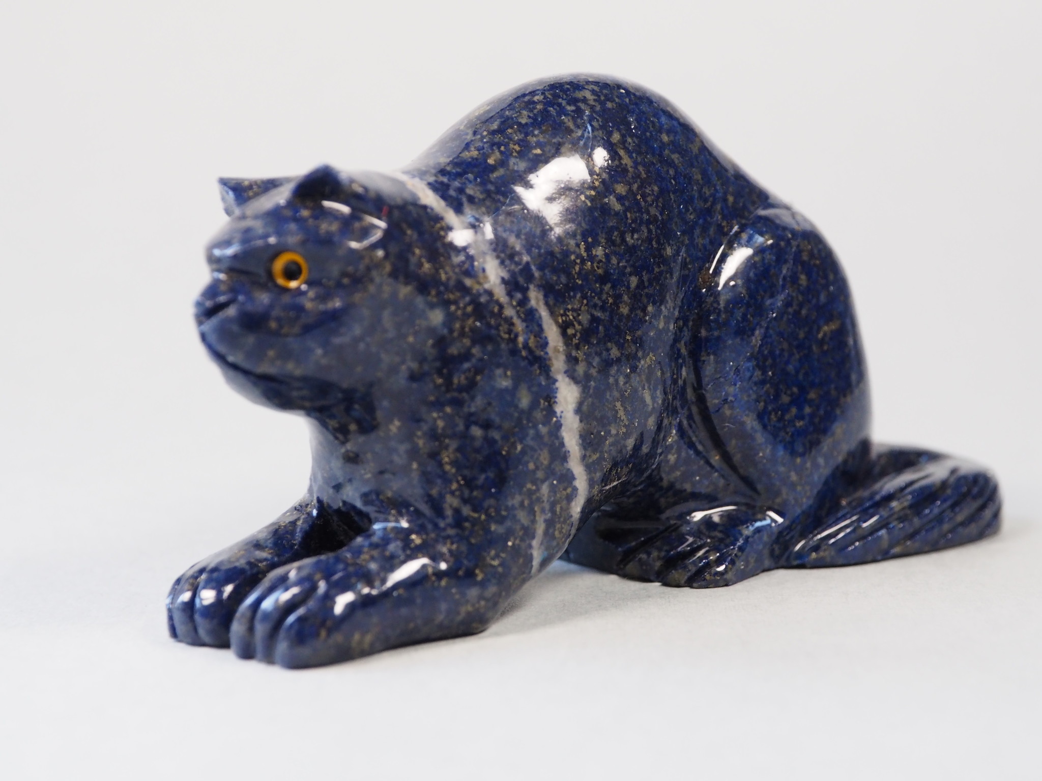 Extravagant Royal blau Lapis lazuli  tier figur briefbeschwere Katze Nr:21/ 6