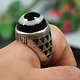 antique handmade Silver eye agate stone turkmen statement AQEEQ ring from Afghanistan No:WL21/3