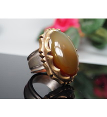 antique handmade Silver Carnelian stone turkmen statement AQEEQ ring from Afghanistan No:WL21/8