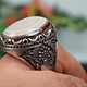 antique handmade Silver Carnelian stone turkmen statement AQEEQ eye agate ring from Afghanistan No:WL21/10