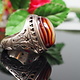 antique handmade Silver eye agate Carnelian stone turkmen statement AQEEQ ring from Afghanistan No:WL21/11