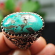 antique handmade Silver turquoise stone turkmen statement ring from Afghanistan No:WL21/18