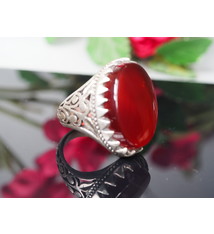 antique handmade Silver Carnelian stone turkmen statement AQEEQ ring from Afghanistan No:WL21/19