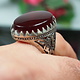 antique handmade Silver Carnelian stone turkmen statement AQEEQ ring from Afghanistan No:WL21/19