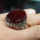 antique handmade Silver Carnelian stone turkmen statement AQEEQ ring from Afghanistan No:WL21/19