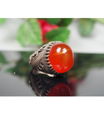 antique handmade Silver Carnelian stone turkmen statement AQEEQ ring from Afghanistan No:WL21/22