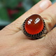 antique handmade Silver Carnelian stone turkmen statement AQEEQ ring from Afghanistan No:WL21/22