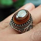 antique handmade Silver eye agate Carnelian stone turkmen statement AQEEQ ring from Afghanistan No:WL21/25