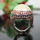antique handmade Silver opal stone turkmen statement blue topaz ruby ring from Afghanistan No:WL21/26