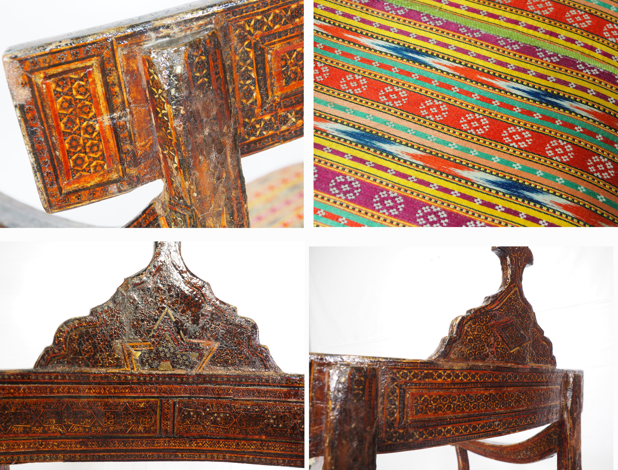 antik islamische Qajar Khatamkari Stuhl Nr:A