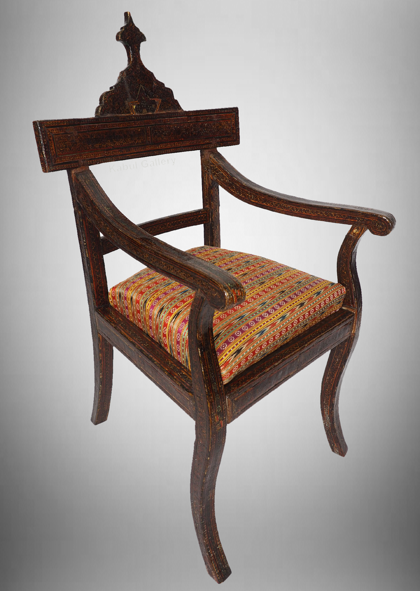 Antique Qajar (khatamkari technique)  chair Persia, 19th Century No: A
