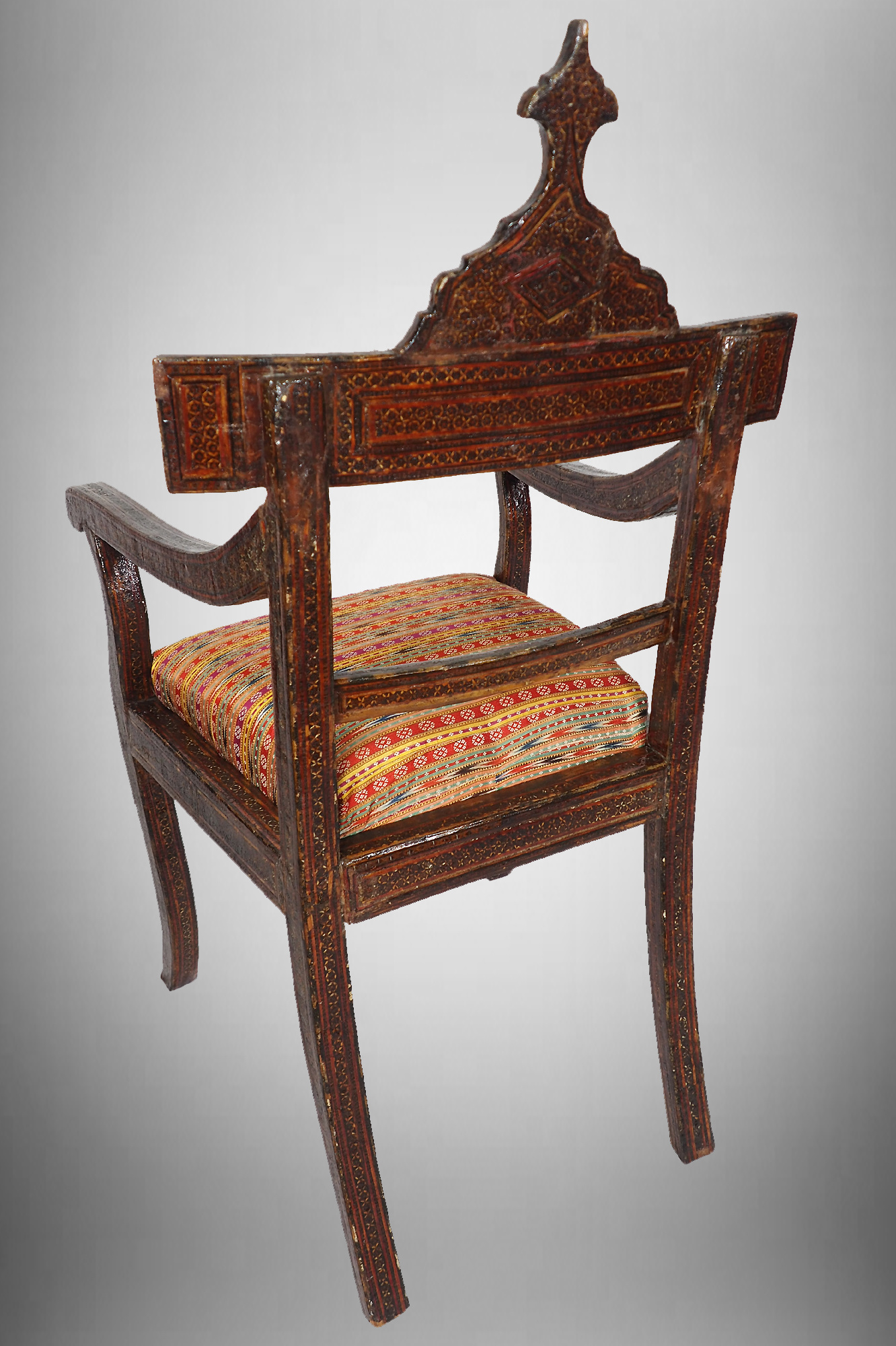 Antique Qajar (khatamkari technique)  chair Persia, 19th Century No: A