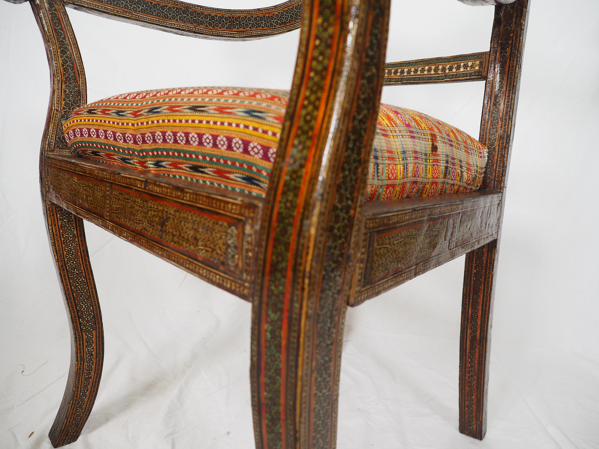 Antique  Qajar (khatamkari technique)  chair Persia, 19th Century No: B