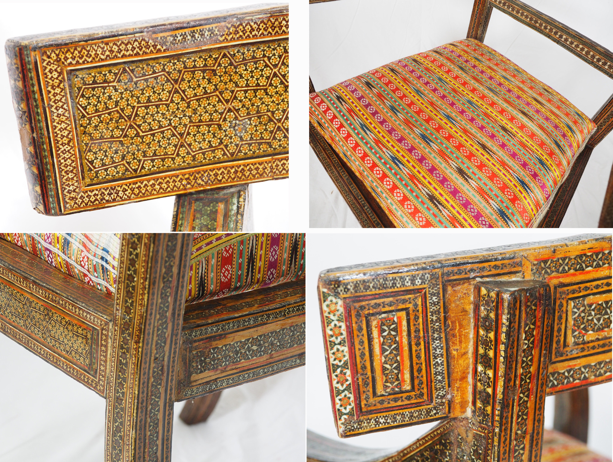 Antique  Qajar (khatamkari technique)  chair Persia, 19th Century No: B