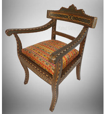 Antique Qajar (khatamkari technique)  chair  , 19th Century No: C