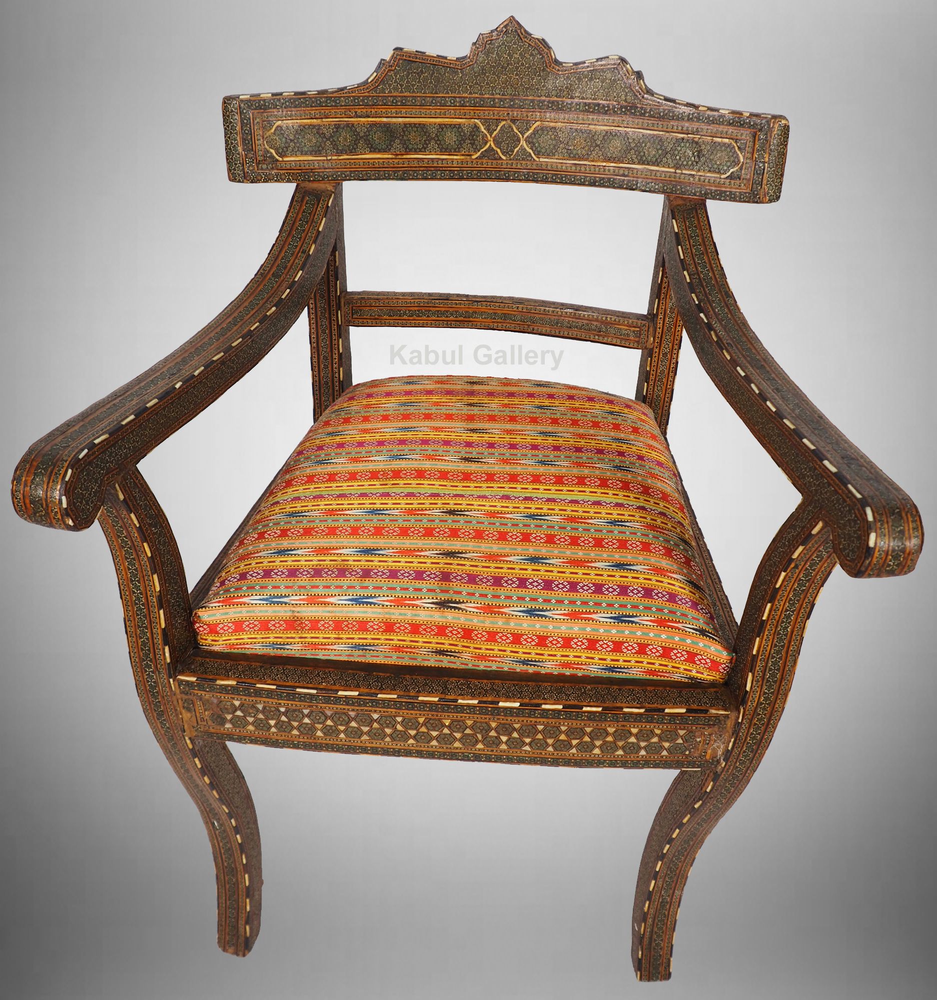 Antique Qajar (khatamkari technique)  chair  , 19th Century No: C