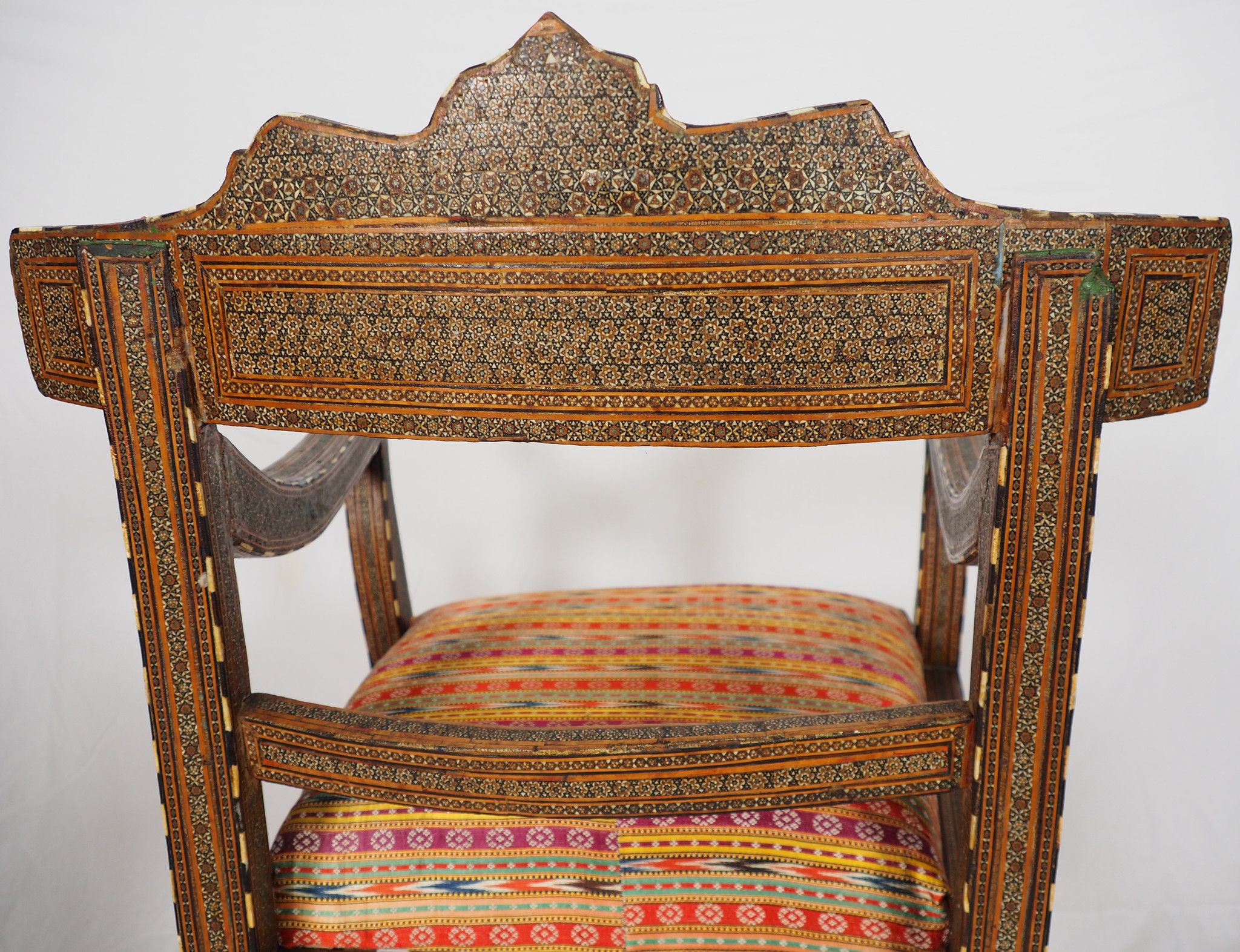 Antique Qajar (khatamkari technique)  chair  , 19th Century No: C