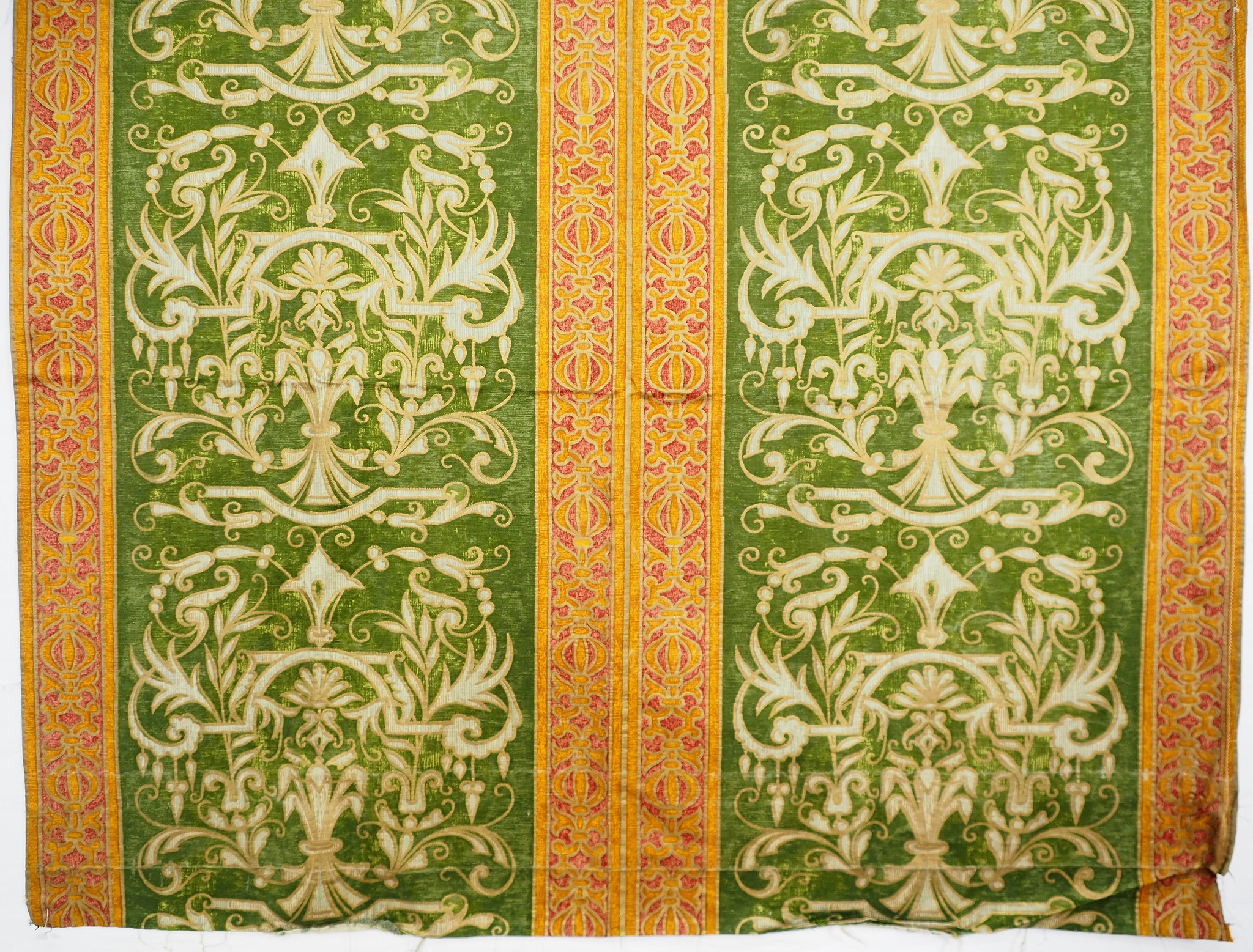 210x115 cmVintage Antique Biedermeier Velvet Stripe Fabric Russia Jacquard Velvet Antique Damask