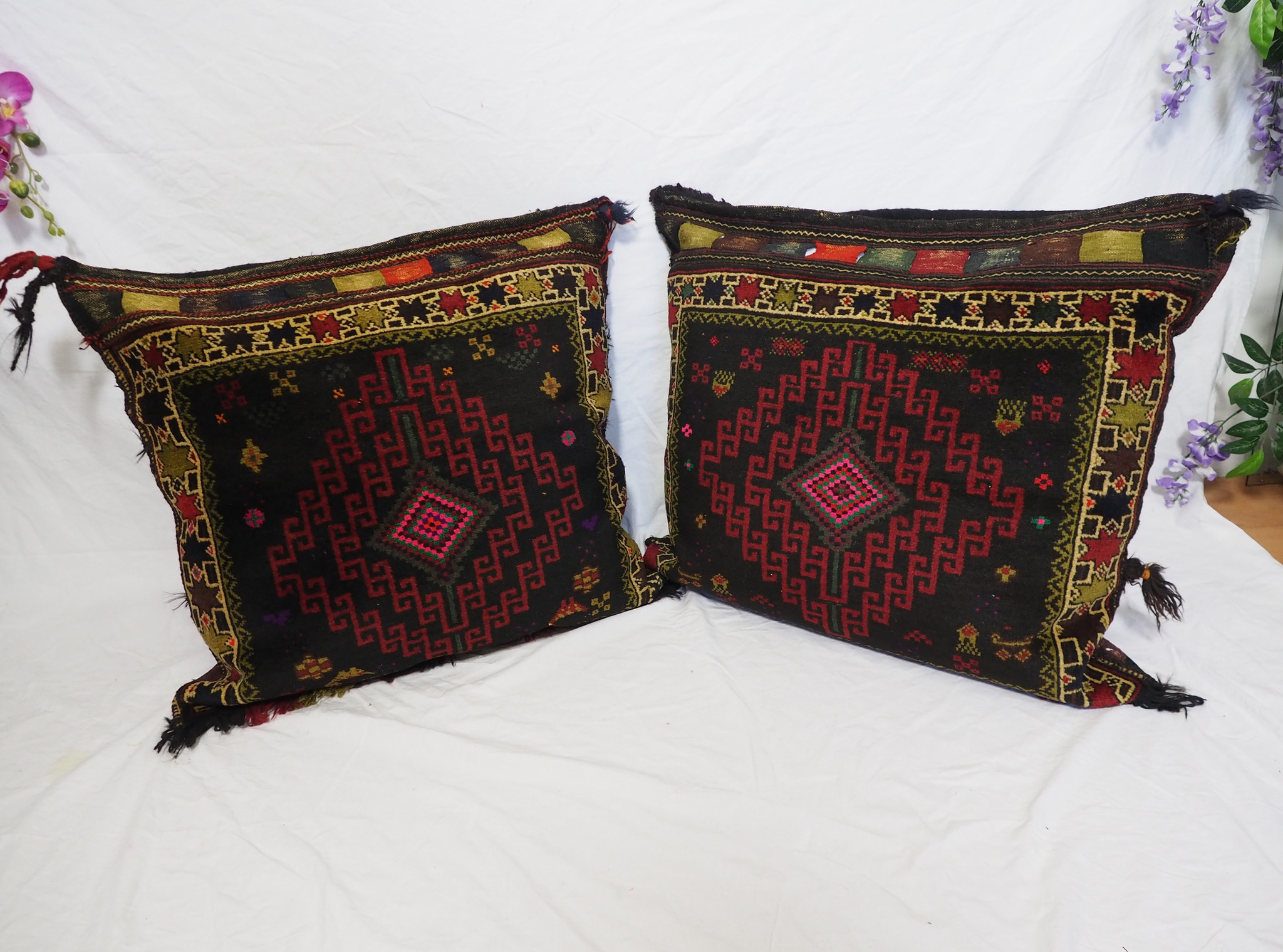 antique very rare Balochi nomadic carpet cushion orient nomad rug seat Bohemian Afghanistan pillow 21/2