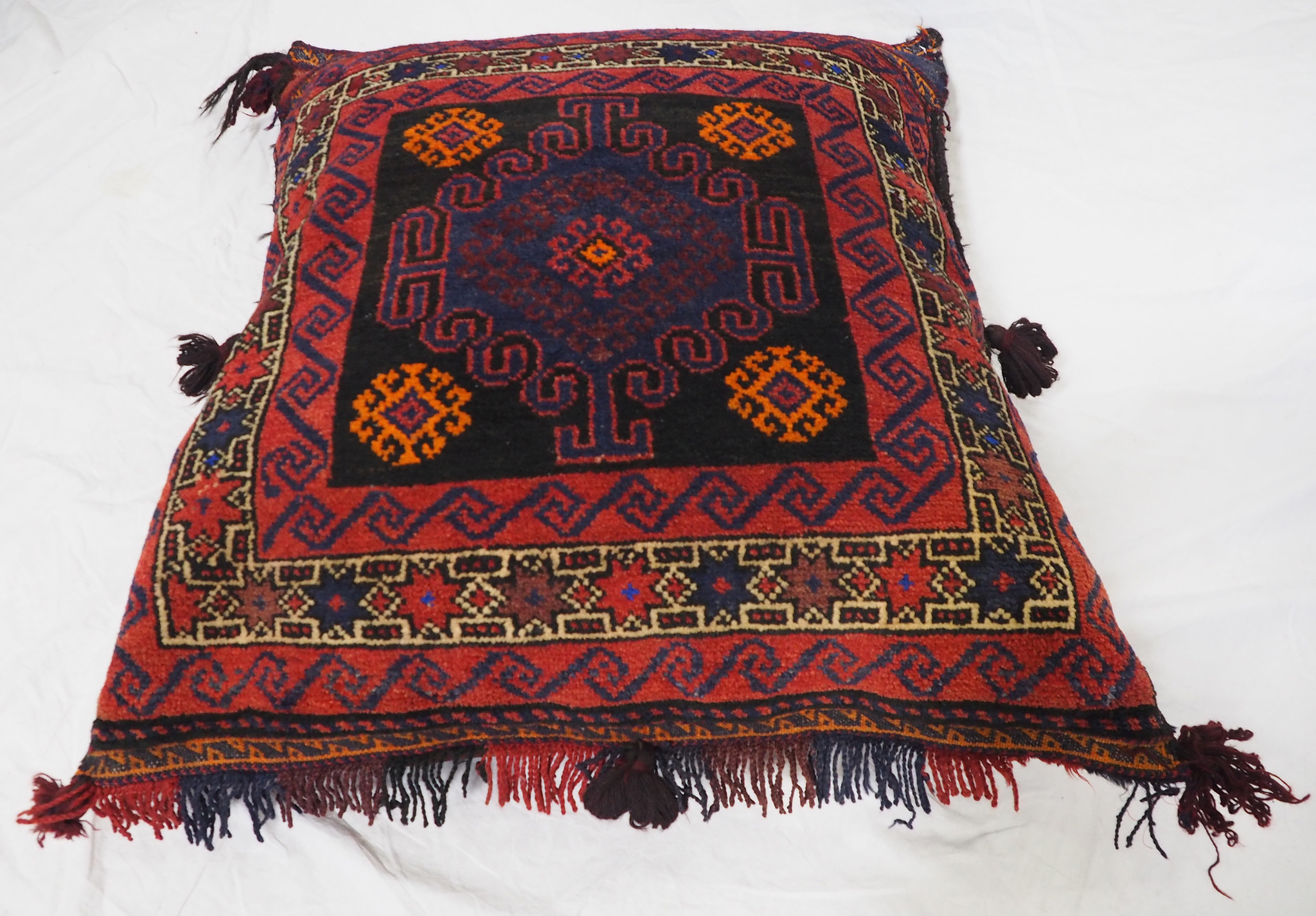 antique very rare Balochi nomadic carpet cushion orient nomad rug seat Bohemian Afghanistan pillow 21/4