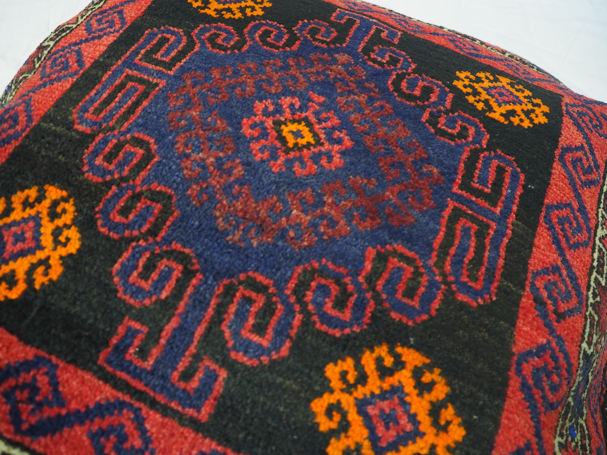 antique very rare Balochi nomadic carpet cushion orient nomad rug seat Bohemian Afghanistan pillow 21/4